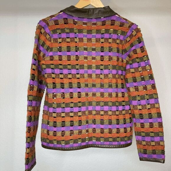 SIGRID OLSEN Vintage Halloween Retro Funky Jacquard Cardigan XS - Picture 6 of 7